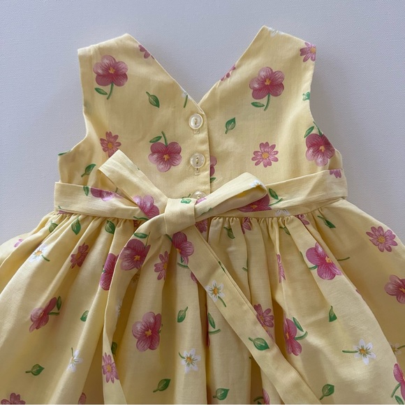 Plum Pudding 18 Months Baby Girl Yellow Floral Dress Spring Summer Easter - Picture 3 of 8